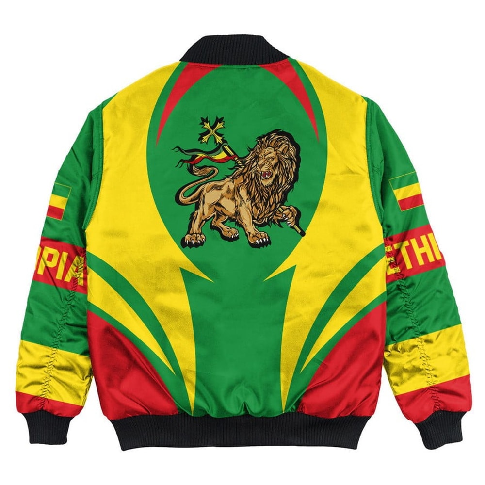 Ethiopia Action Falg Bomber Jacket, African Bomber Jacket For Men Women