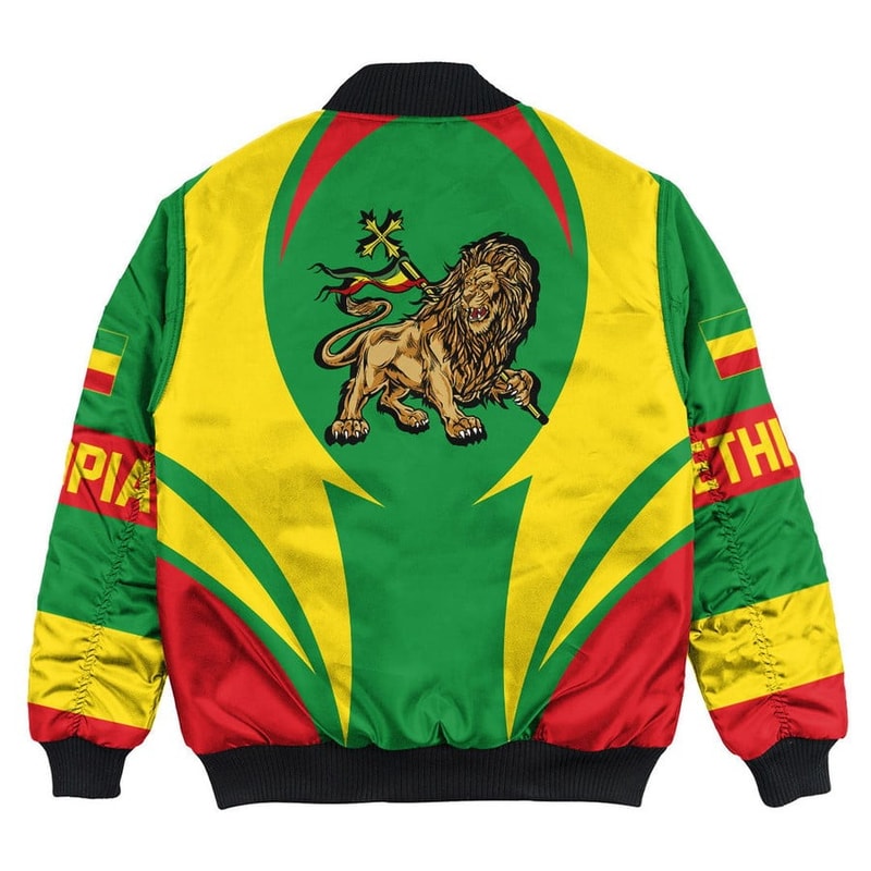 Ethiopia Action Falg Bomber Jacket, African Bomber Jacket For Men Women