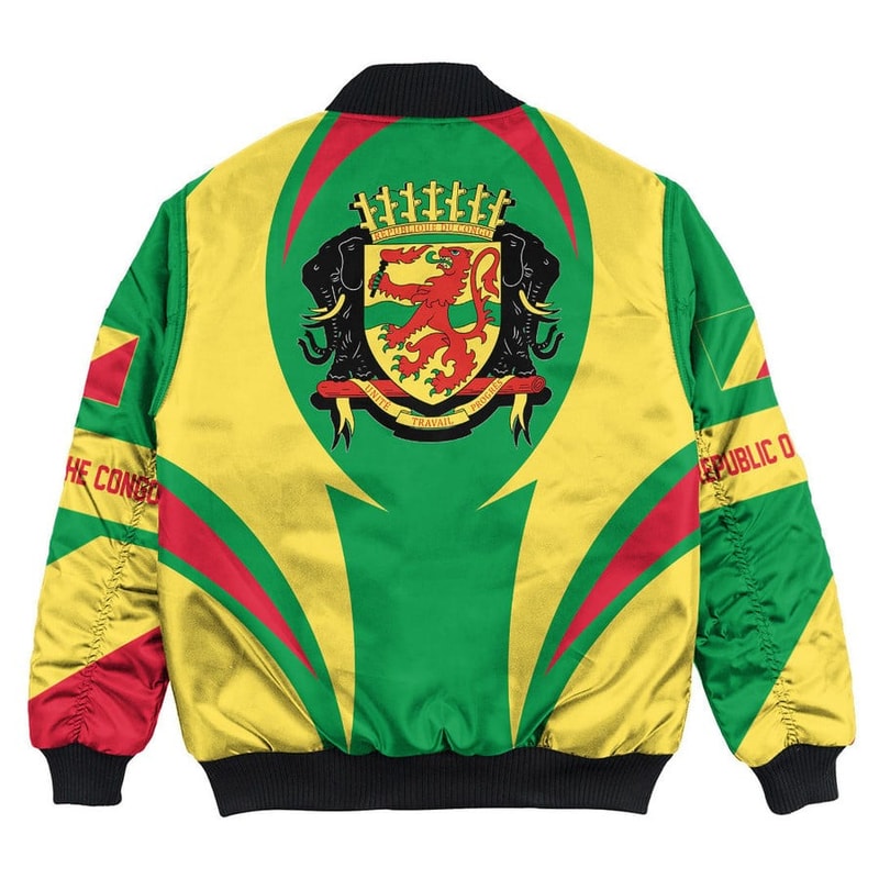 Republic Of The Congo Action Falg Bomber Jacket, African Bomber Jacket For Men Women