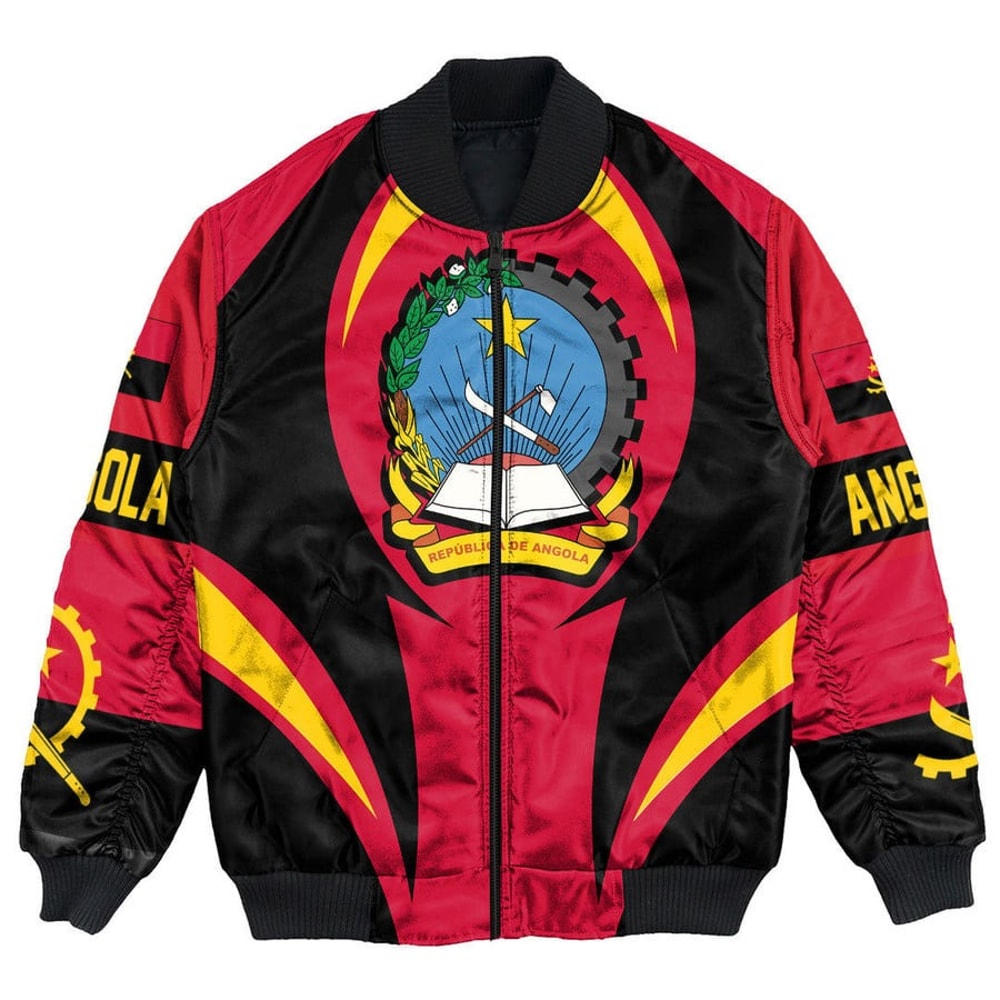 Angola Action Falg Bomber Jacket, African Bomber Jacket For Men Women