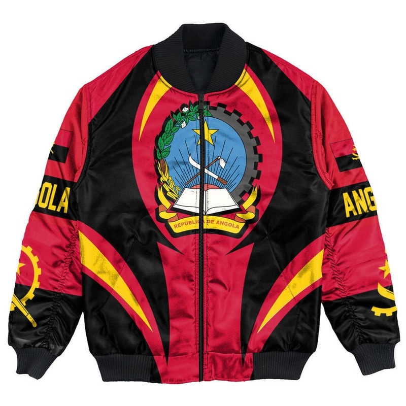 Angola Action Falg Bomber Jacket, African Bomber Jacket For Men Women