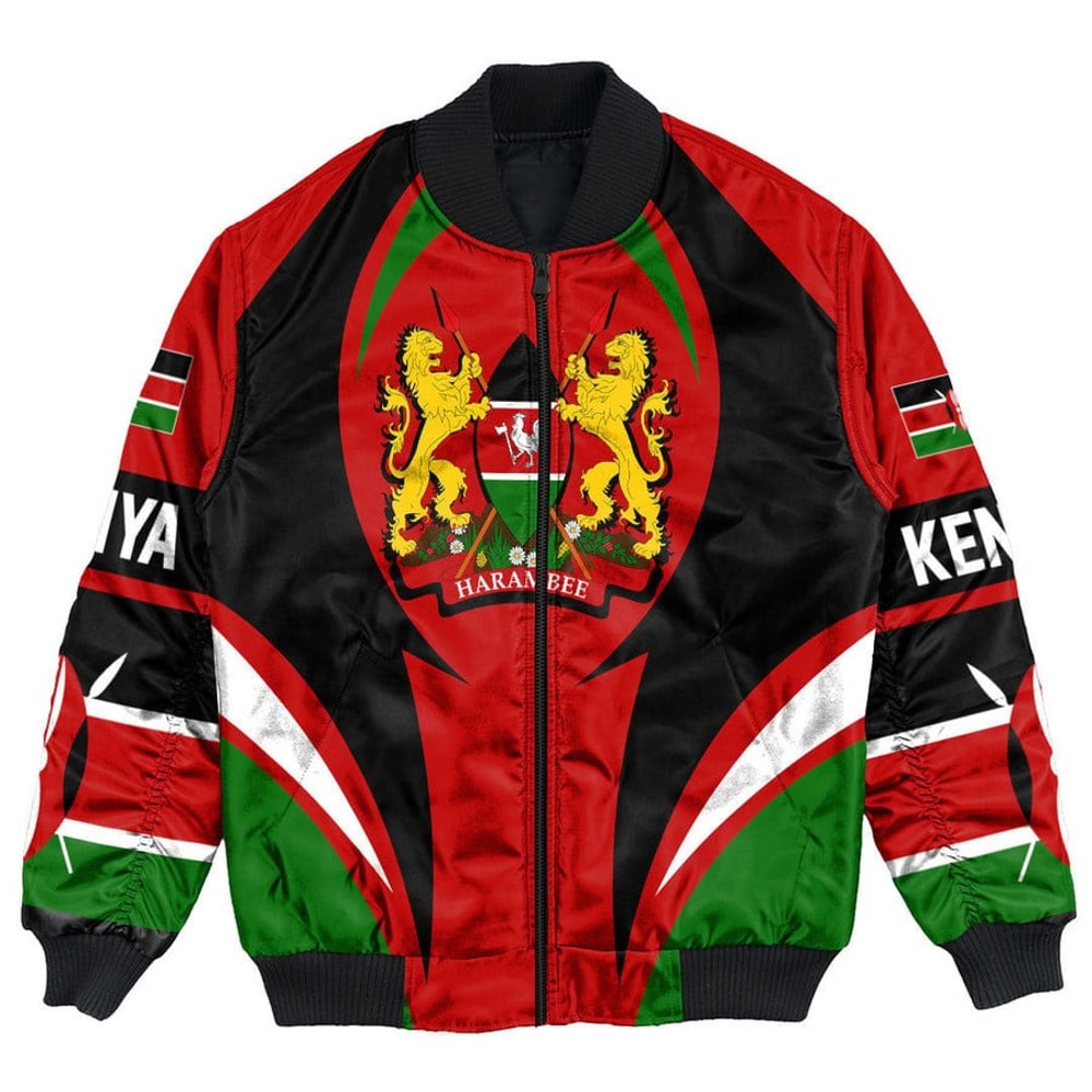 Kenya Action Falg Bomber Jacket, African Bomber Jacket For Men Women 01