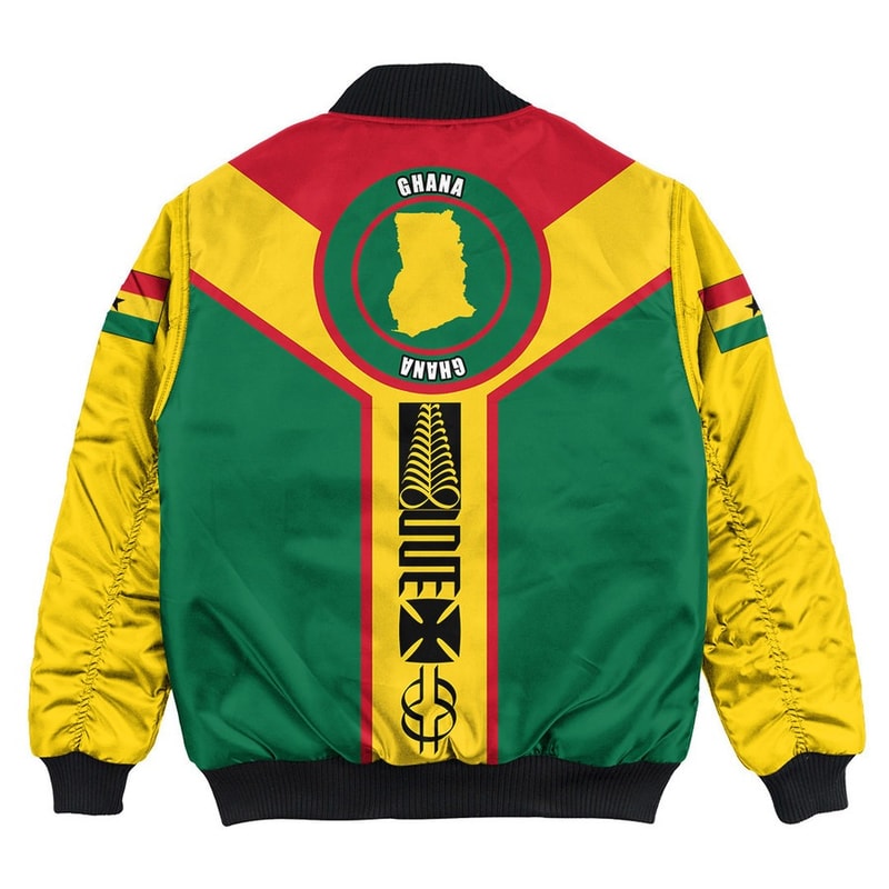 Ghana Rising Symbol Adinkra Tattoo Bomber Jackets, African Bomber Jacket For Men Women