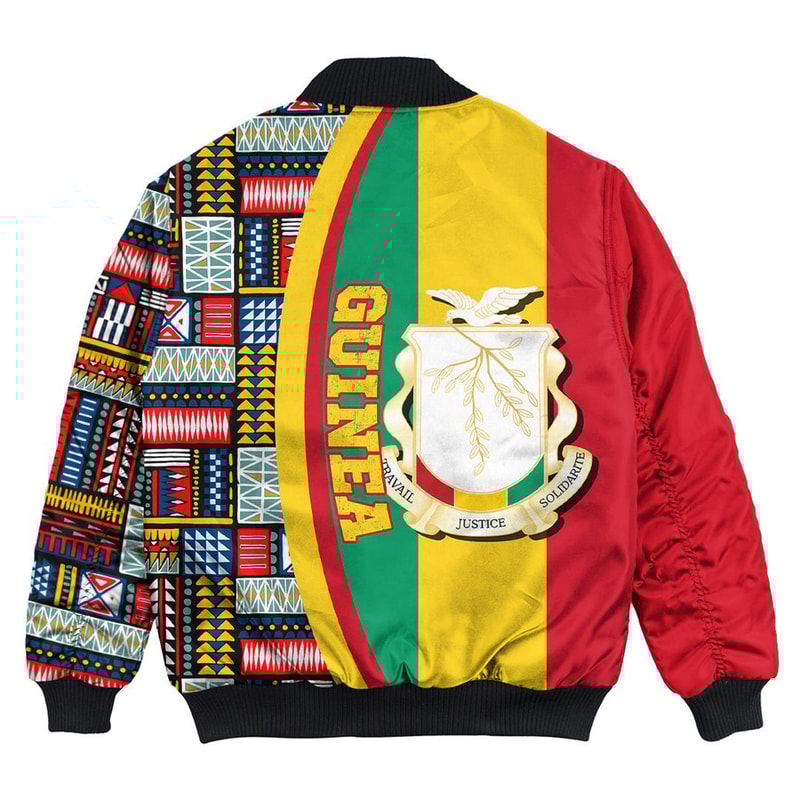 Guinea Bissau Flag and Kente Pattern Special Bomber Jacket, African Bomber Jacket For Men Women
