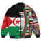 Sharawi Arab Flag and Kente Pattern Special Bomber Jacket, African Bomber Jacket For Men Women