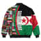 Sharawi Arab Flag and Kente Pattern Special Bomber Jacket, African Bomber Jacket For Men Women