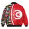 Tunisia Flag and Kente Pattern Special Bomber Jacket, African Bomber Jacket For Men Women