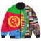 Eritrea Flag and Kente Pattern Special Bomber Jacket, African Bomber Jacket For Men Women