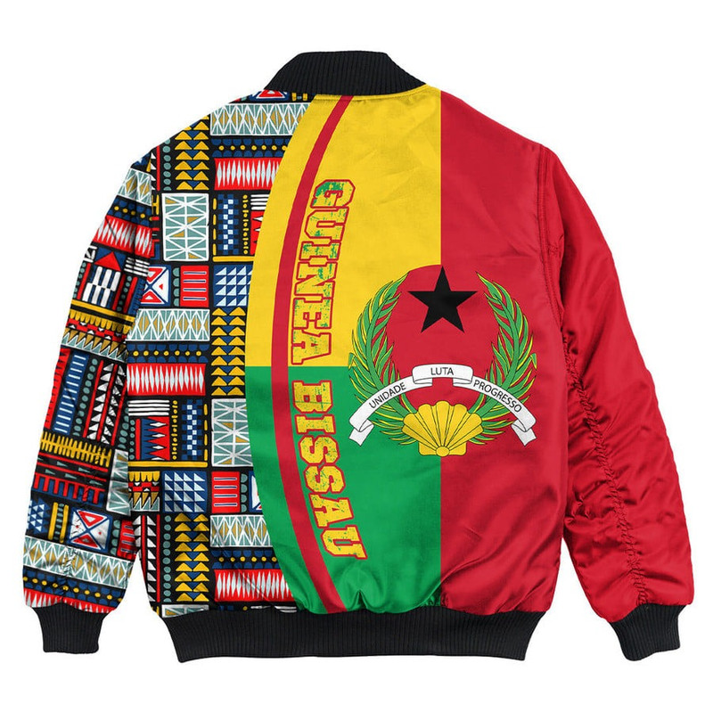 Guinea Flag and Kente Pattern Special Bomber Jacket, African Bomber Jacket For Men Women