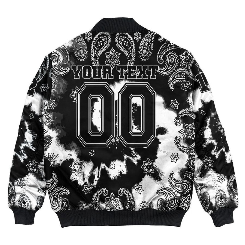 Custom Groove Phi Groove Paisley Bandana Tie Dye Style Bomber Jackets, African Bomber Jacket For Men Women