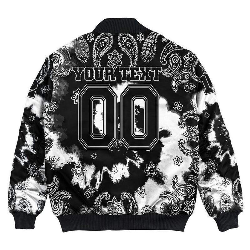Custom Groove Phi Groove Paisley Bandana Tie Dye Style Bomber Jackets, African Bomber Jacket For Men Women