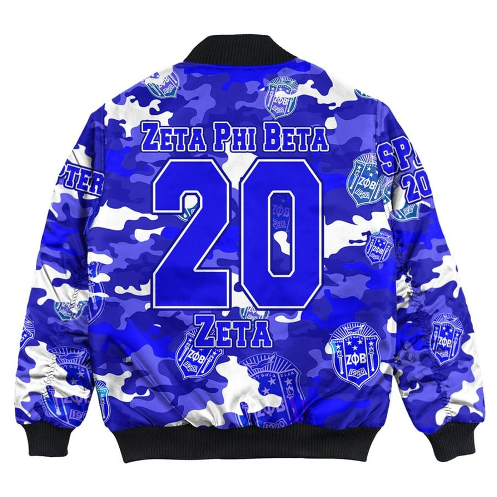 Zeta Phi Beta Full Camo Shark Bomber Jackets, African Bomber Jacket For Men Women