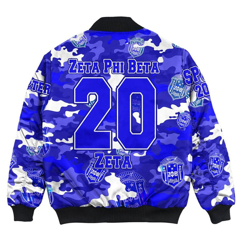 Zeta Phi Beta Full Camo Shark Bomber Jackets, African Bomber Jacket For Men Women