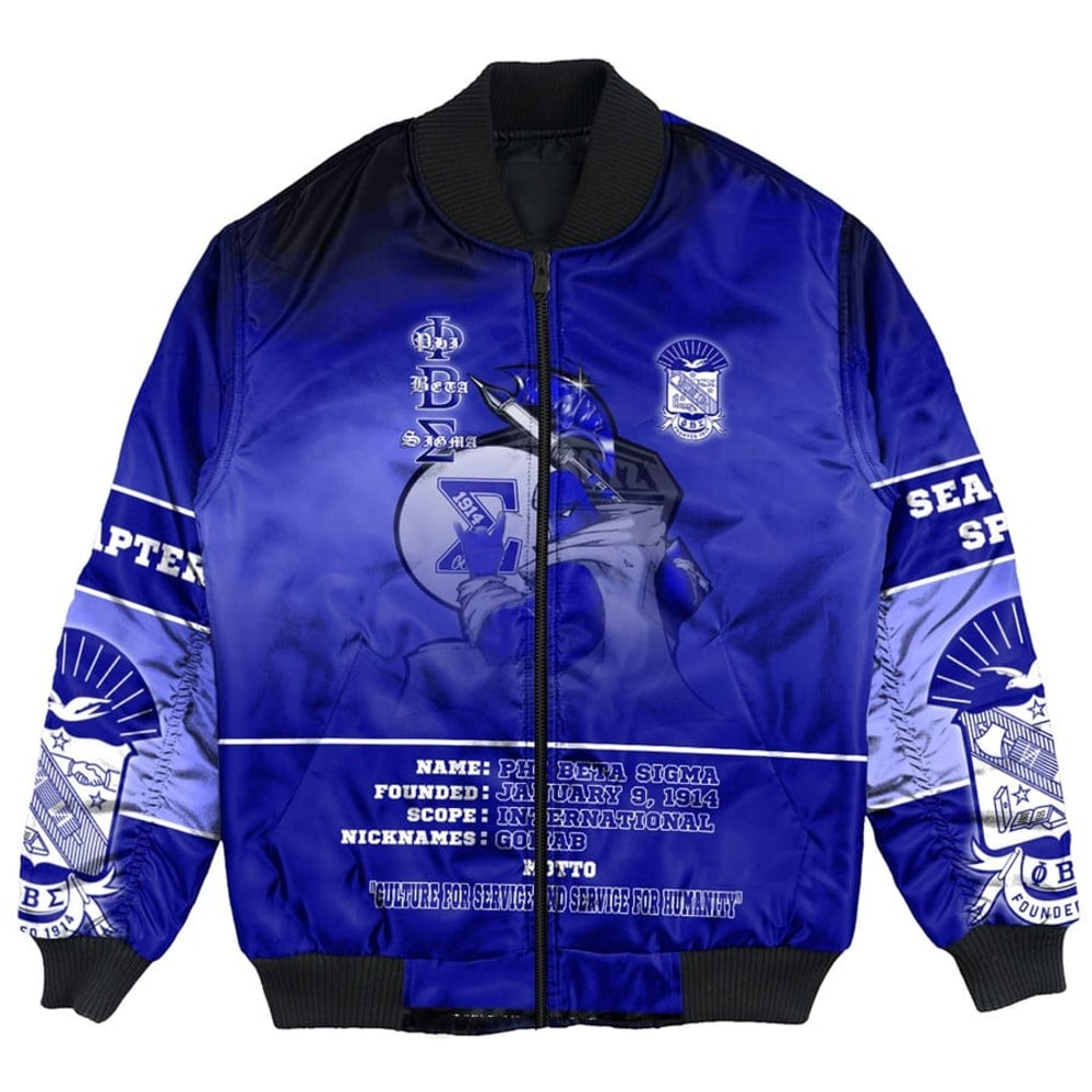 Phi Beta Sigma Motto Bomber Jackets, African Bomber Jacket For Men Women