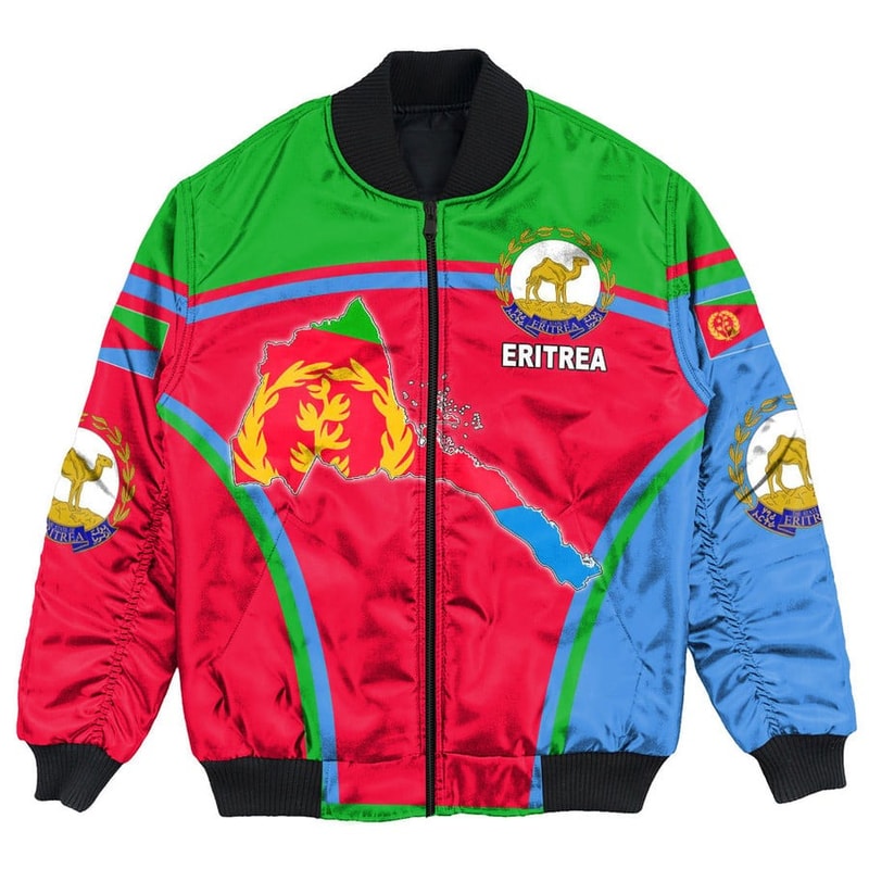 Eritrea Active Flag Bomber Jacket, African Bomber Jacket For Men Women