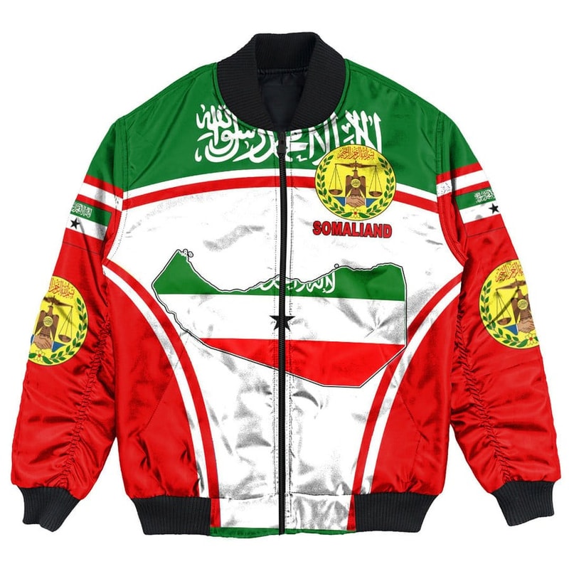 Somaliand Active Flag Bomber Jacket, African Bomber Jacket For Men Women