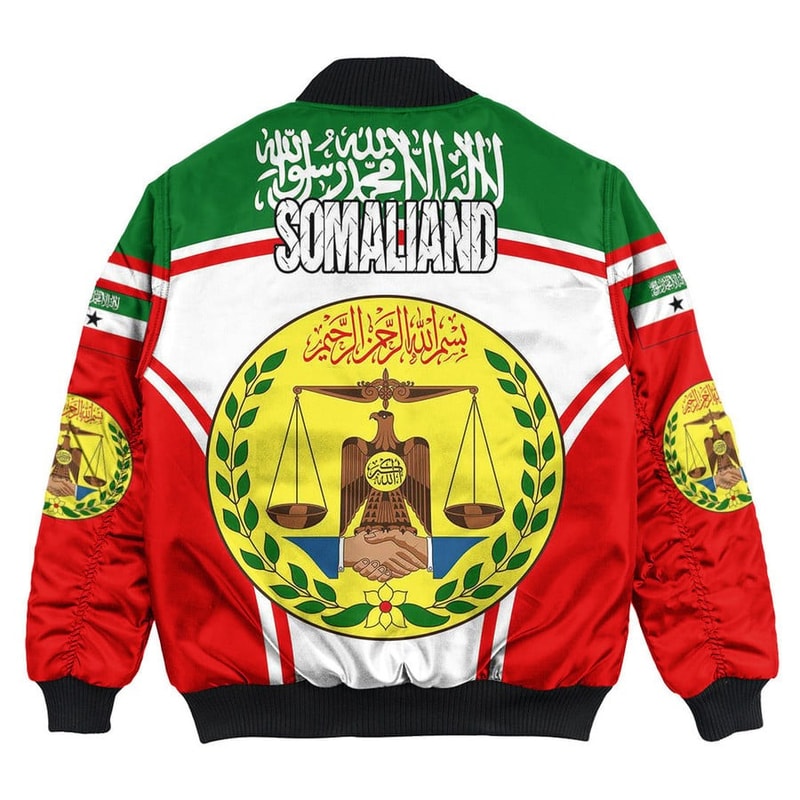 Somaliand Active Flag Bomber Jacket, African Bomber Jacket For Men Women