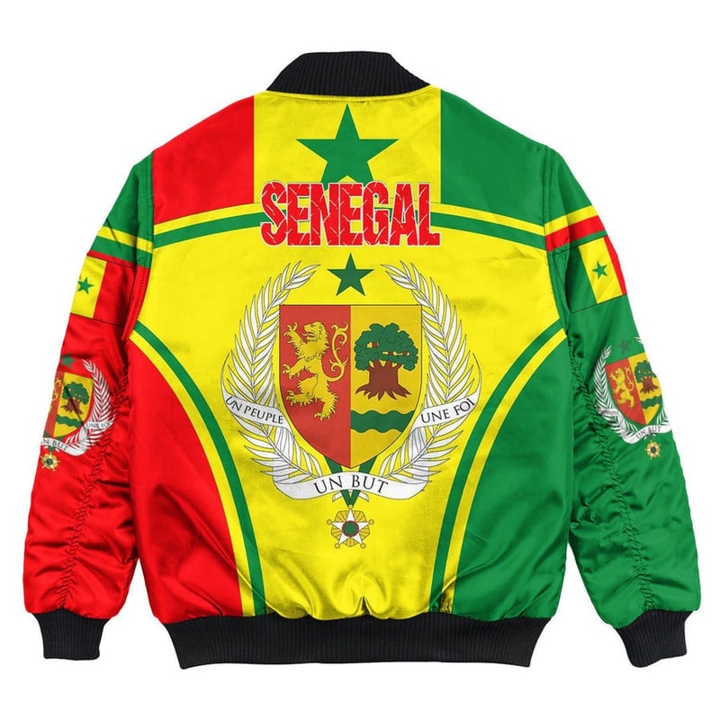 Senegal Active Flag Bomber Jacket, African Bomber Jacket For Men Women