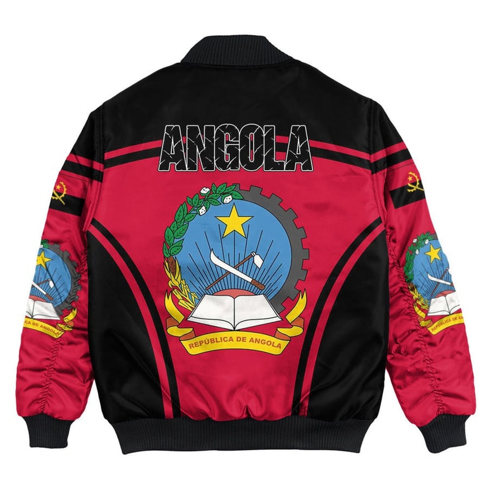 Angola Active Flag Bomber Jacket, African Bomber Jacket For Men Women
