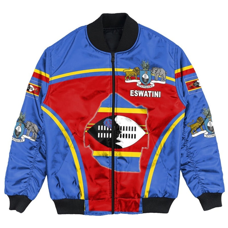 Eswatini Active Flag Bomber Jacket, African Bomber Jacket For Men Women