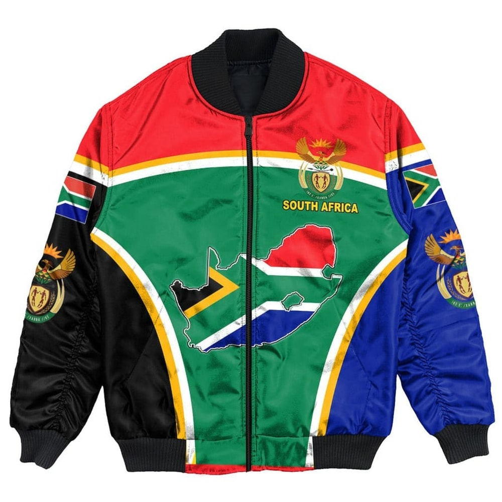 South Africa Active Flag Bomber Jacket, African Bomber Jacket For Men Women
