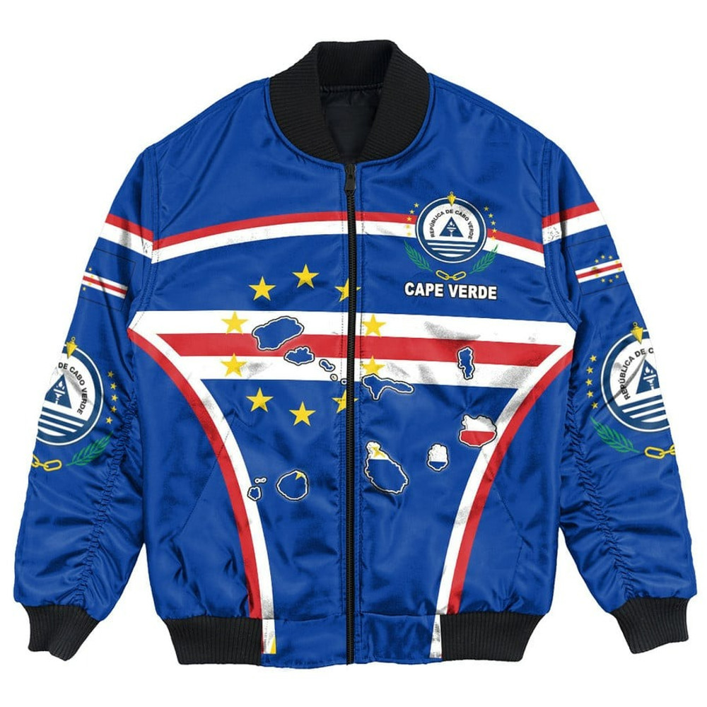 Cape Verde Active Flag Bomber Jacket, African Bomber Jacket For Men Women