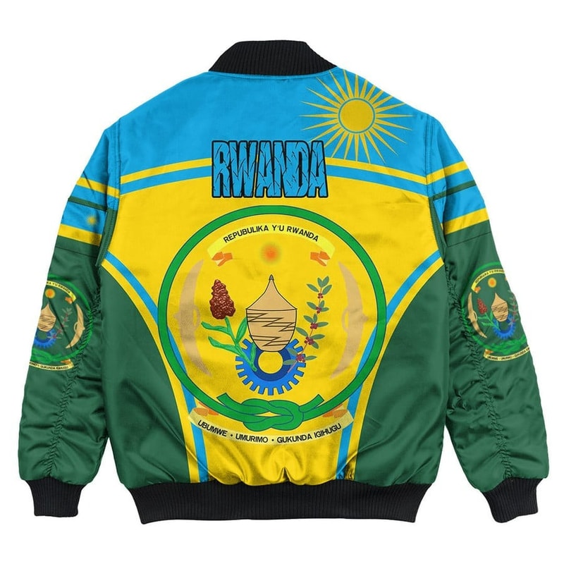 Rwanda Active Flag Bomber Jacket, African Bomber Jacket For Men Women