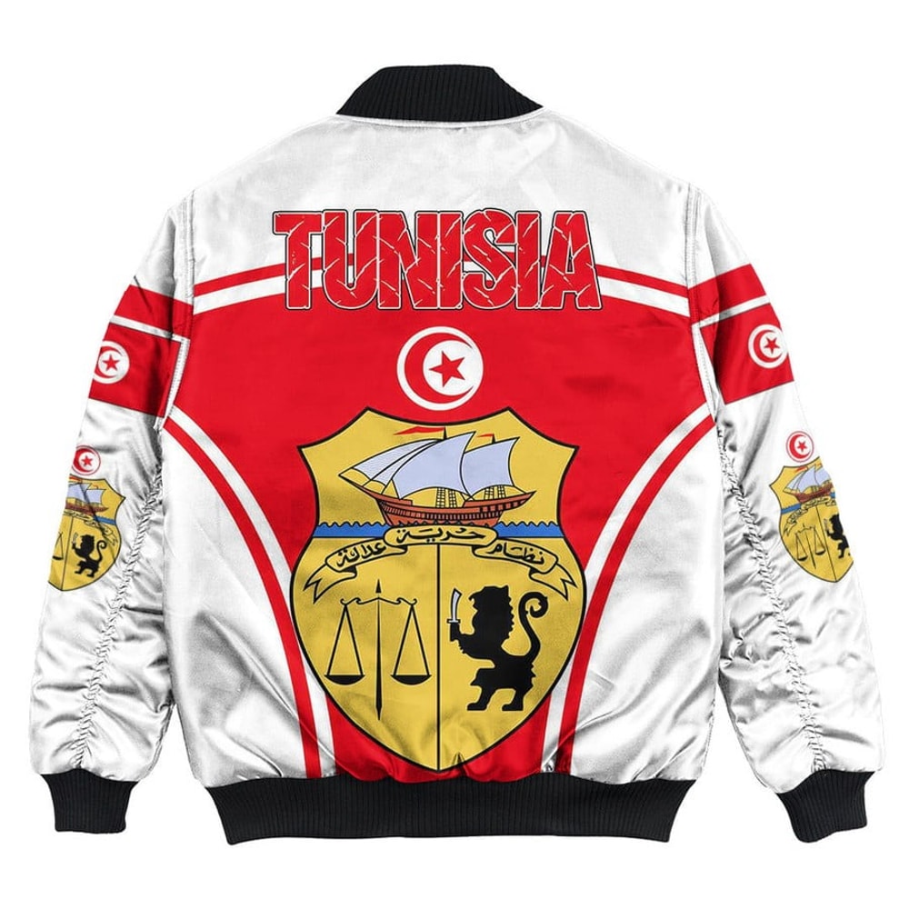Tunisia Active Flag Bomber Jacket, African Bomber Jacket For Men Women