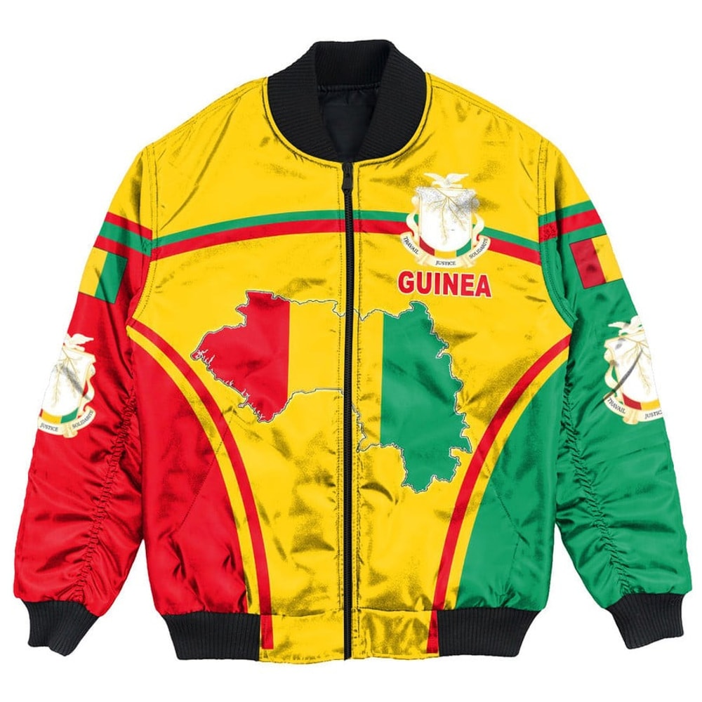 Guinea Active Flag Bomber Jacket, African Bomber Jacket For Men Women