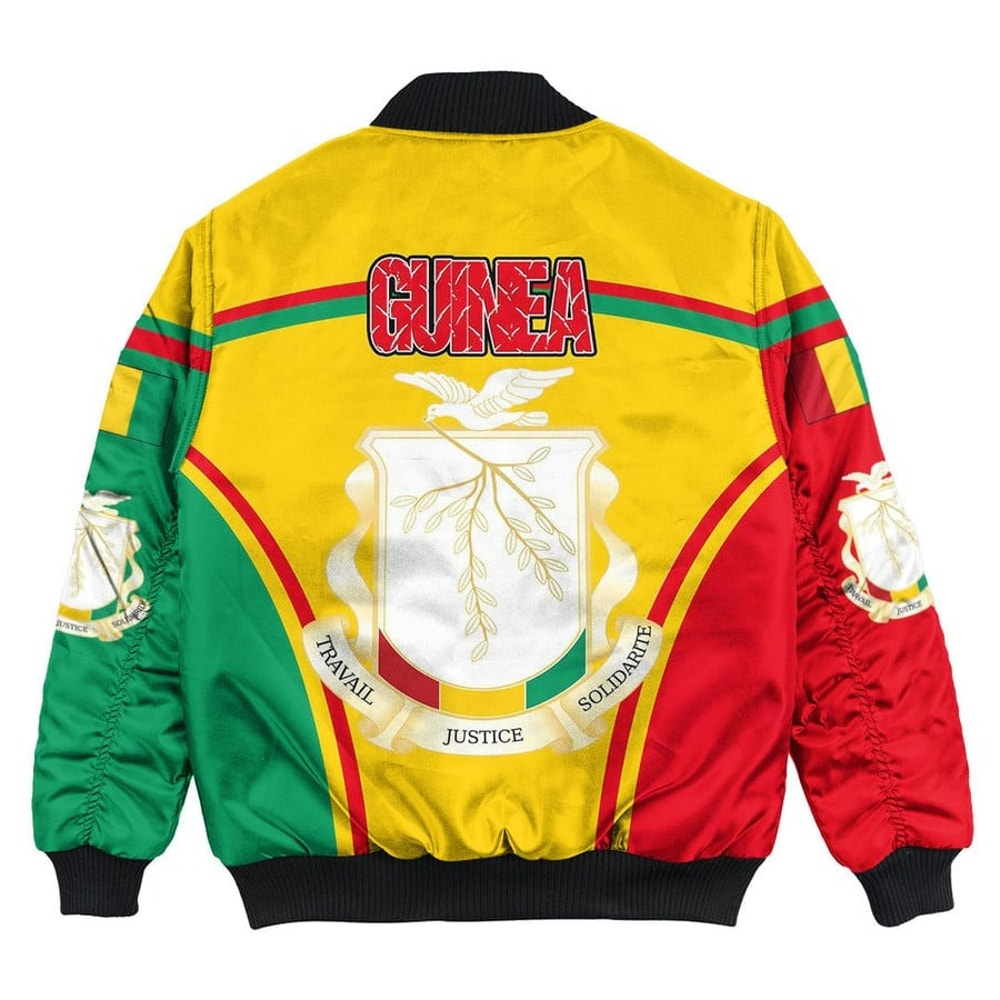 Guinea Active Flag Bomber Jacket, African Bomber Jacket For Men Women