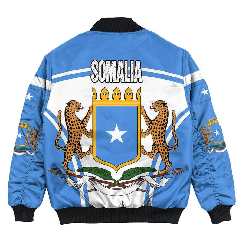 Somalia Active Flag Bomber Jacket, African Bomber Jacket For Men Women