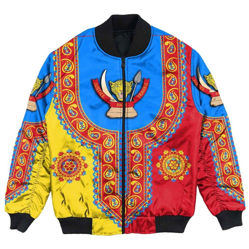 Democratic Republic Of The Congo Dashiki Bomber Jacket, African Bomber Jacket For Men Women