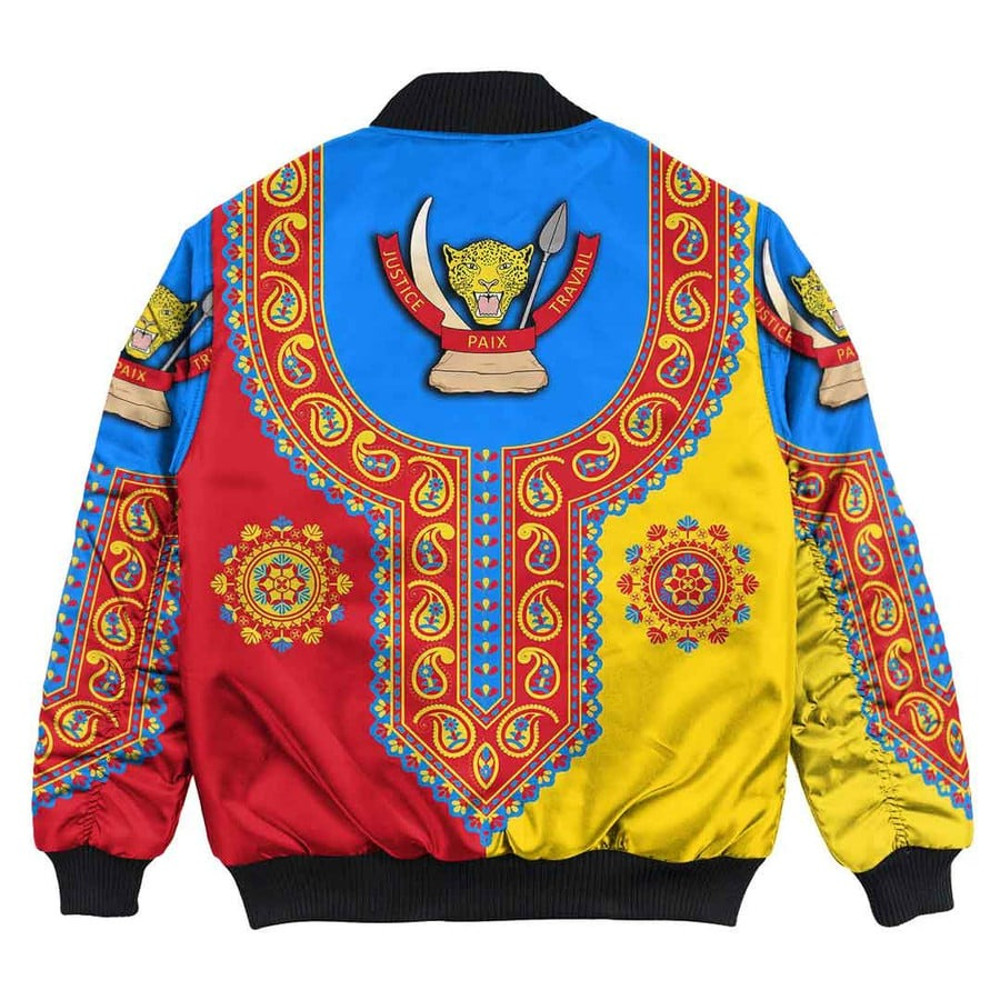 Democratic Republic Of The Congo Dashiki Bomber Jacket, African Bomber Jacket For Men Women