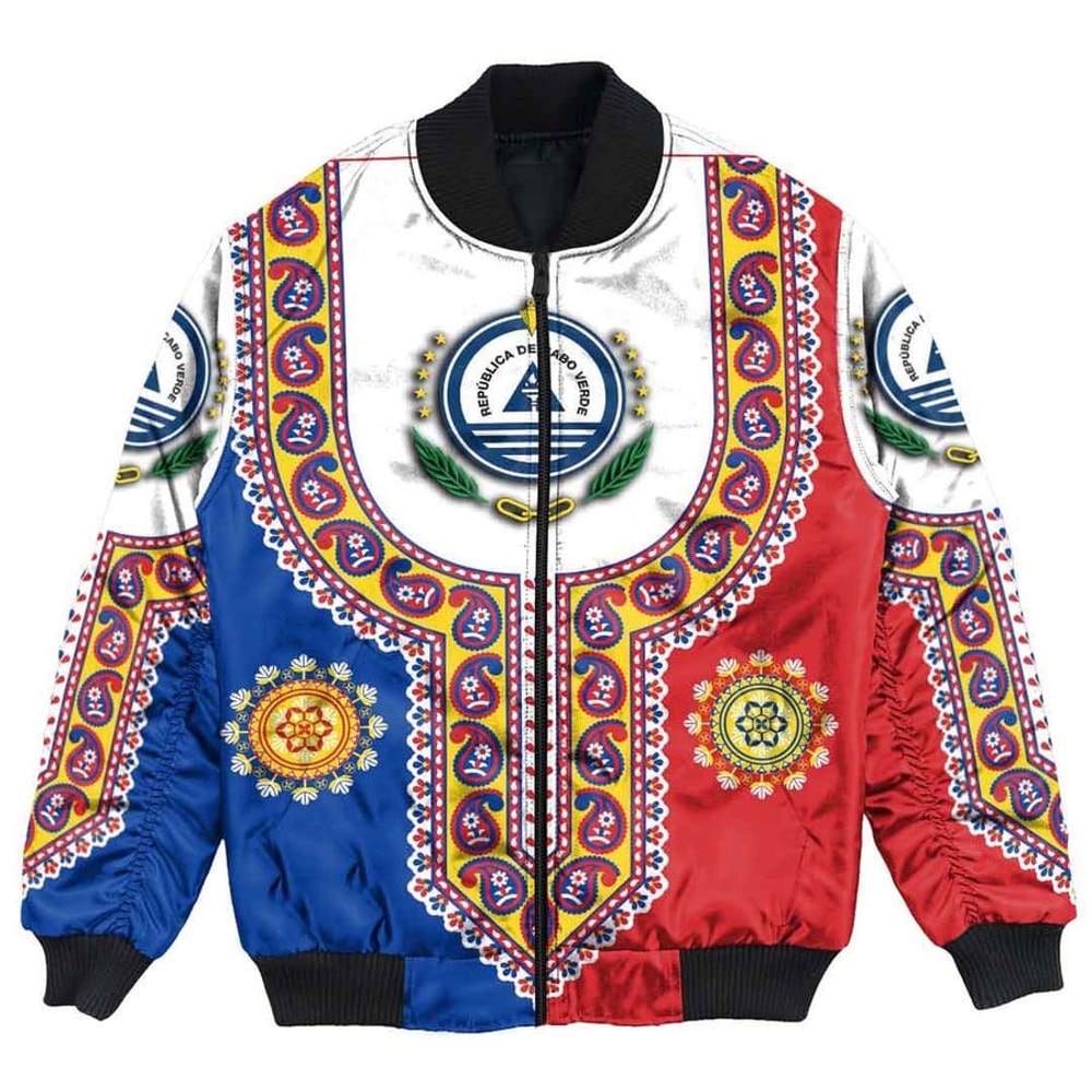 Cape Verde Dashiki Bomber Jacket, African Bomber Jacket For Men Women