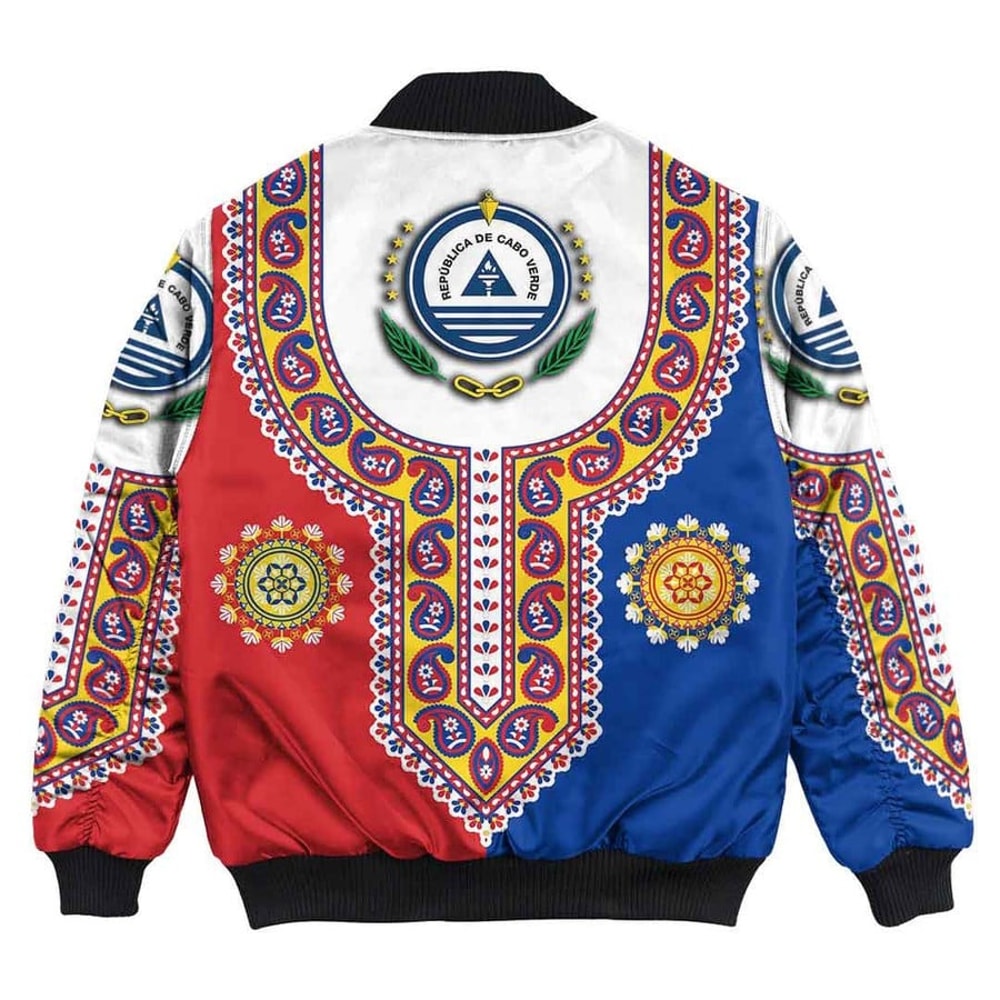Cape Verde Dashiki Bomber Jacket, African Bomber Jacket For Men Women