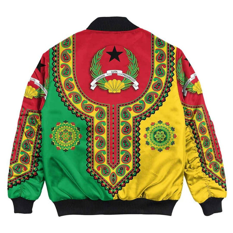 Guinea Bissau Dashiki Bomber Jacket, African Bomber Jacket For Men Women