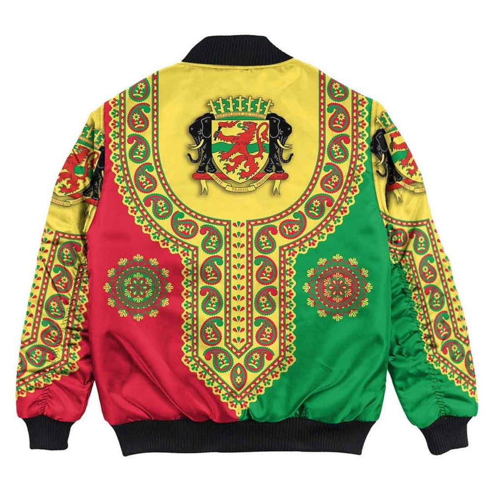Republic Of The Congo Dashiki Bomber Jacket, African Bomber Jacket For Men Women