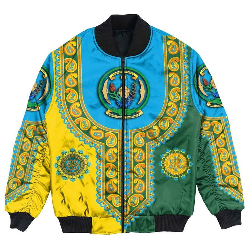 Rwanda Dashiki Bomber Jacket, African Bomber Jacket For Men Women