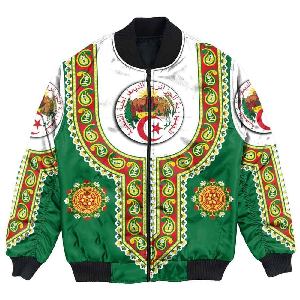 Algeria Dashiki Bomber Jacket, African Bomber Jacket For Men Women