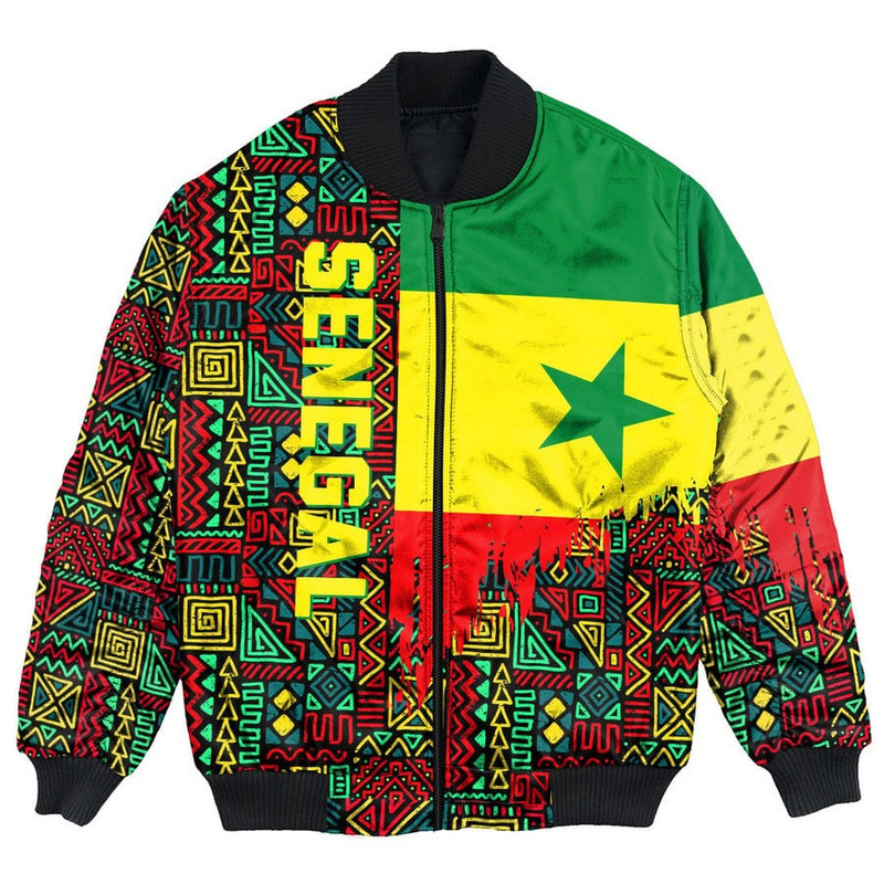 Senegal Bomber Jacket Kente Pattern, African Bomber Jacket For Men Women
