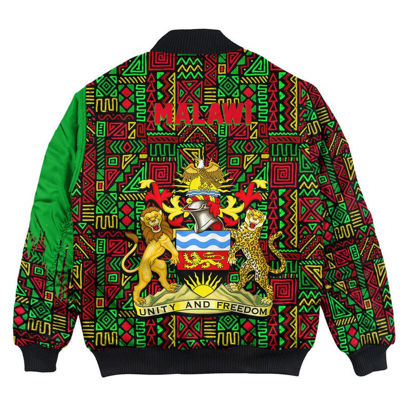 Malawi Bomber Jacket Kente Pattern, African Bomber Jacket For Men Women