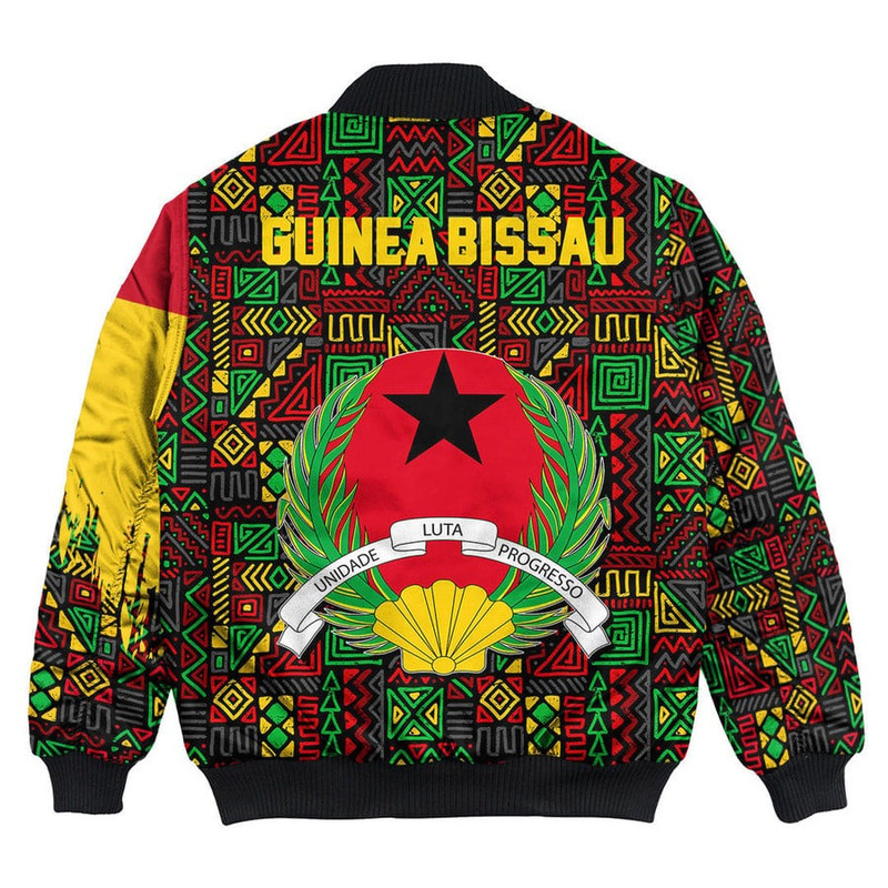 Guinea Bissau Bomber Jacket Kente Pattern, African Bomber Jacket For Men Women