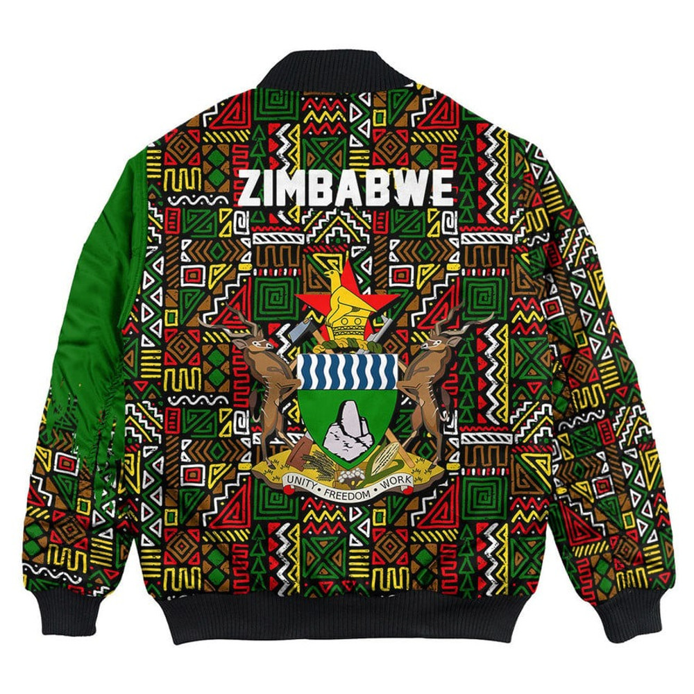 Zimbabwe Bomber Jacket Kente Pattern, African Bomber Jacket For Men Women