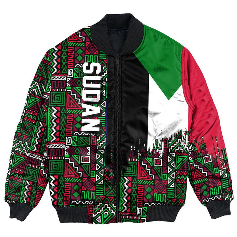 Sudan Bomber Jacket Kente Pattern, African Bomber Jacket For Men Women