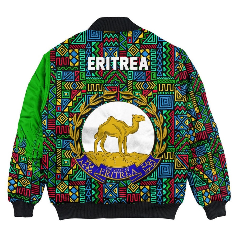 Eritrea Bomber Jacket Kente Pattern, African Bomber Jacket For Men Women