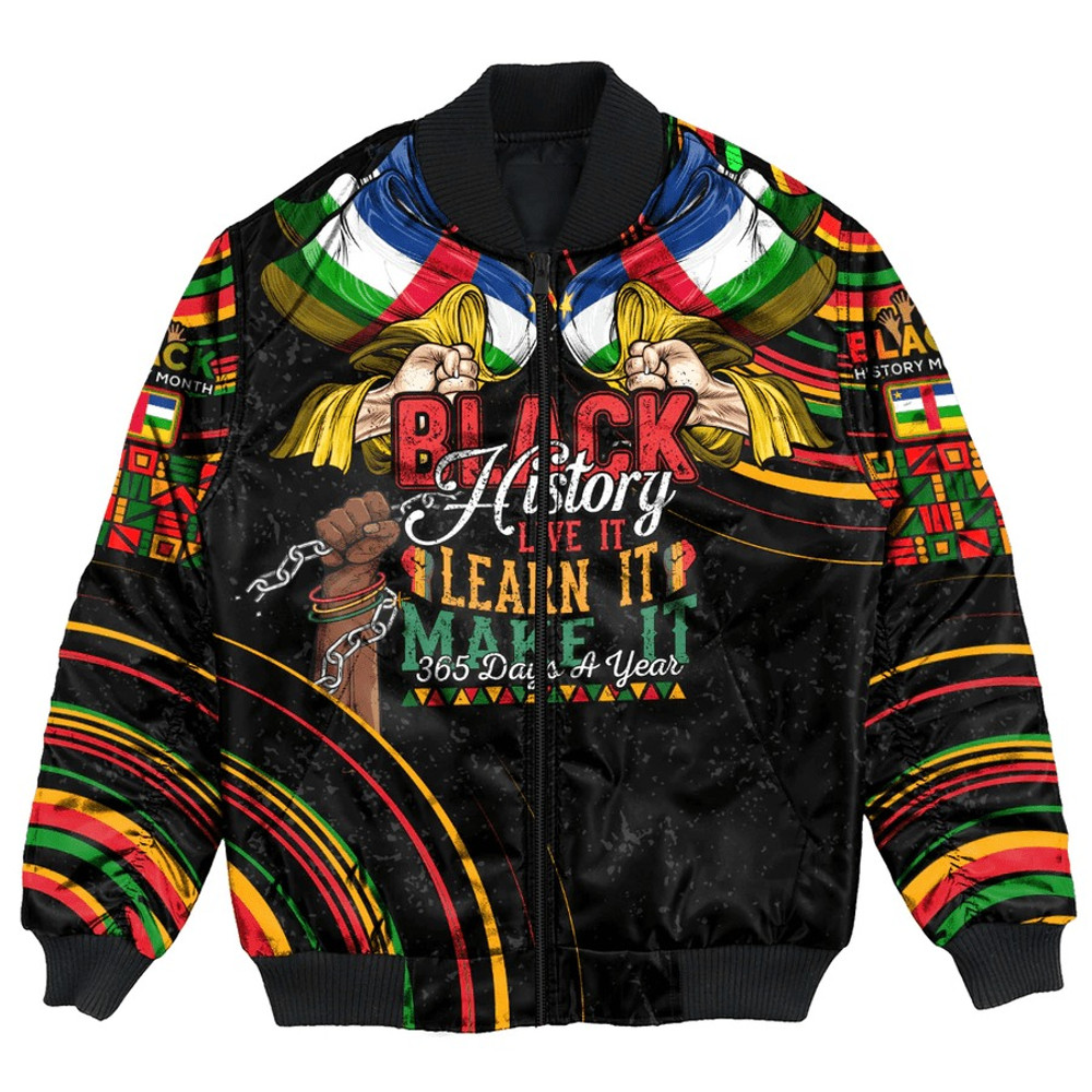 Central African Bomber Jacket Black History Live it Learn it Make it, African Bomber Jacket For Men Women