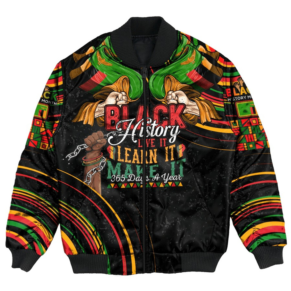 Zambia Bomber Jacket Black History Live it Learn it Make it, African Bomber Jacket For Men Women