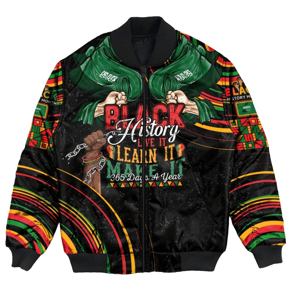Saudi Arabia Bomber Jacket Black History Live it Learn it Make it, African Bomber Jacket For Men Women