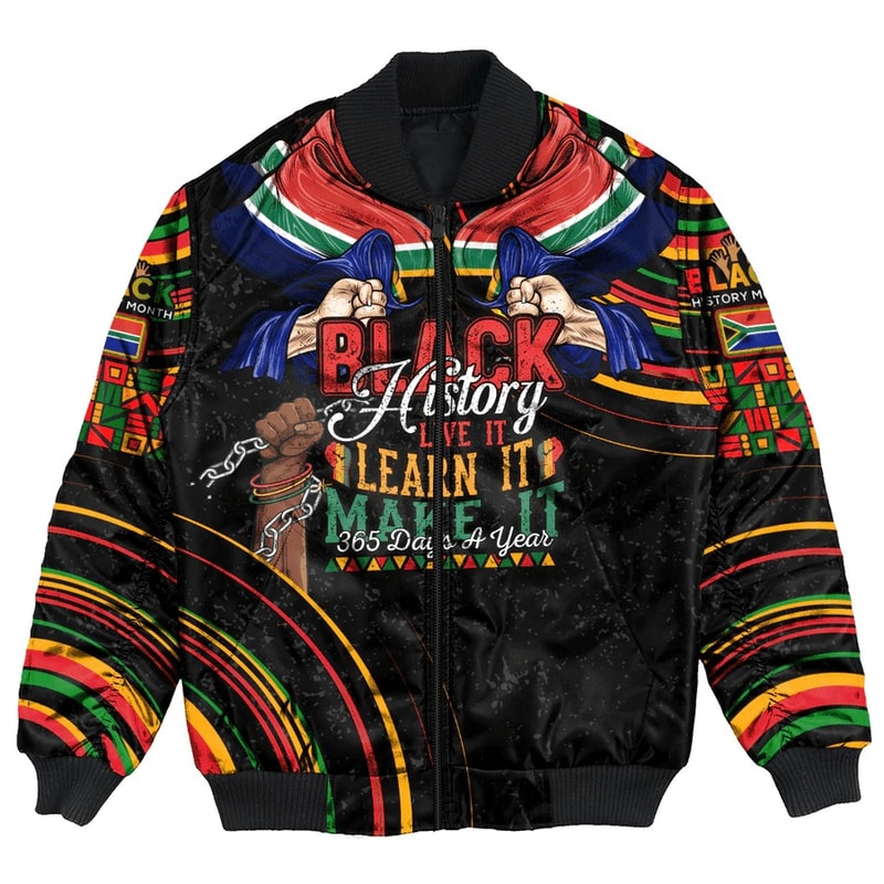 South Africa Bomber Jacket Black History Live it Learn it Make it, African Bomber Jacket For Men Women