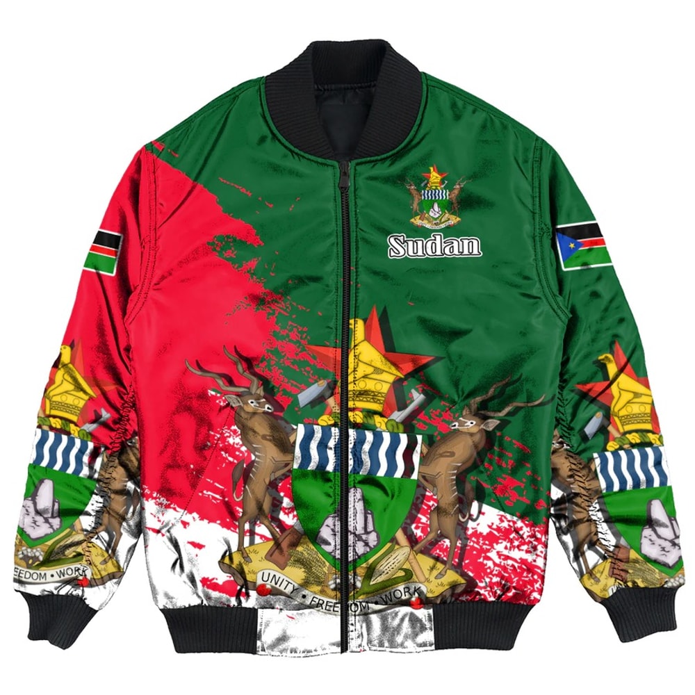 Sudan Green Version Special Bomber Jacket, African Bomber Jacket For Men Women